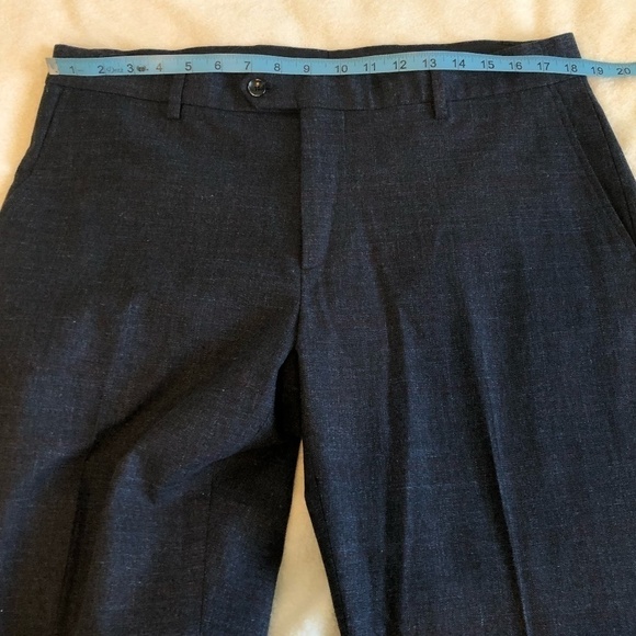 NORDSTROM SIGNATURE Pants Men's Size 36 Waist Blue Subtle Stripes Made In Italy - Picture 3 of 14